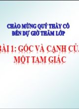 Bài giảng Toán Lớp 7 (Sách Chân trời sáng tạo) - Chương 8 - Bài 1 Góc và cạnh của một tam giác - Năm học 2022-2023